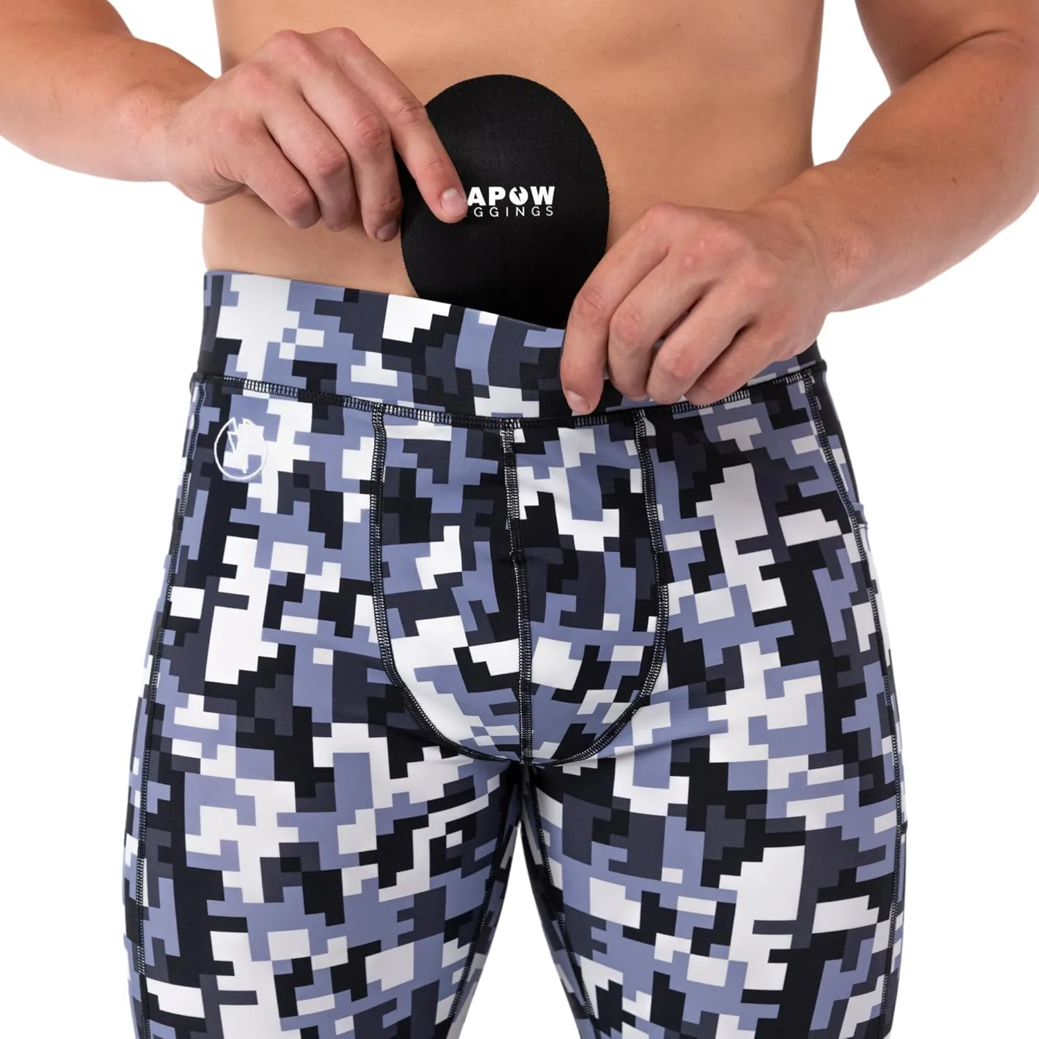 Kapow Meggings Performance Mens Leggings with Pockets & Pad - Mens Compression Leggings