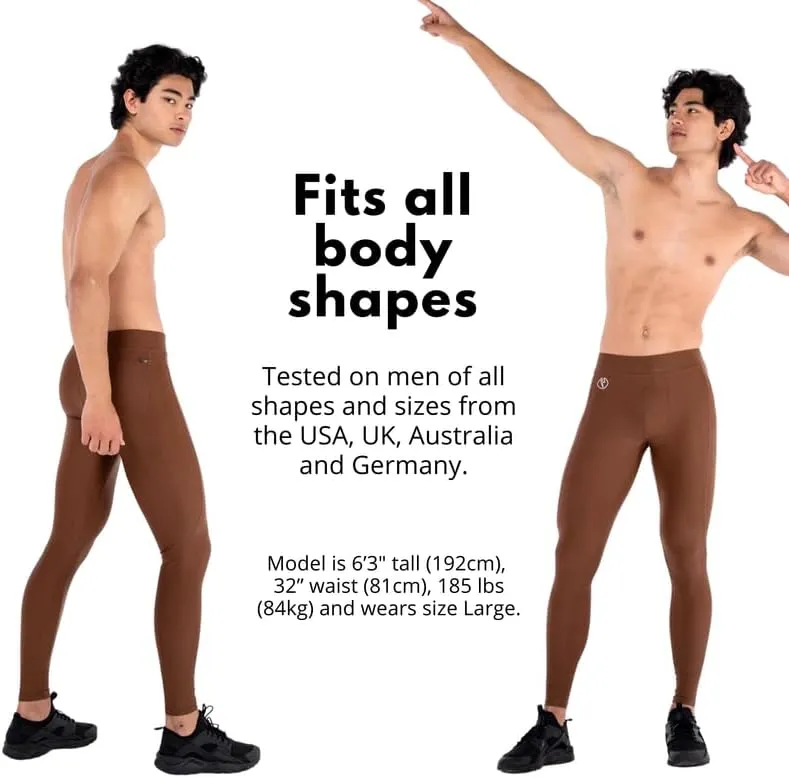 Kapow Meggings Performance Mens Leggings with Pockets & Pad - Mens Compression Leggings