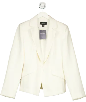 Karen Millen Cream Tailored Crepe Single Breasted Blazer Jacket UK 12