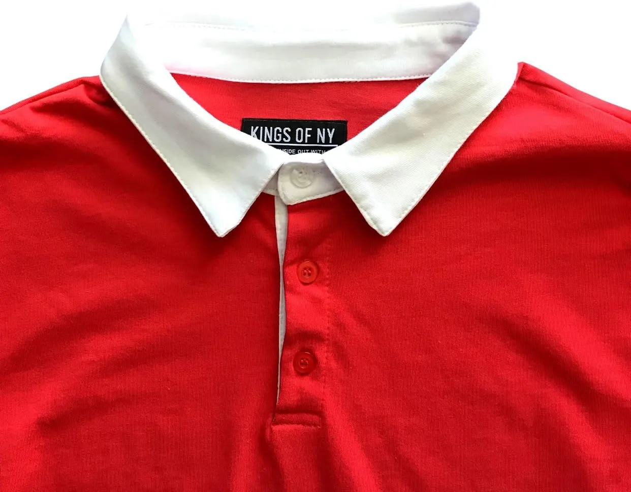 Kings Of NY Classic Mens Long Sleeve Sports Polo Rugby Shirt