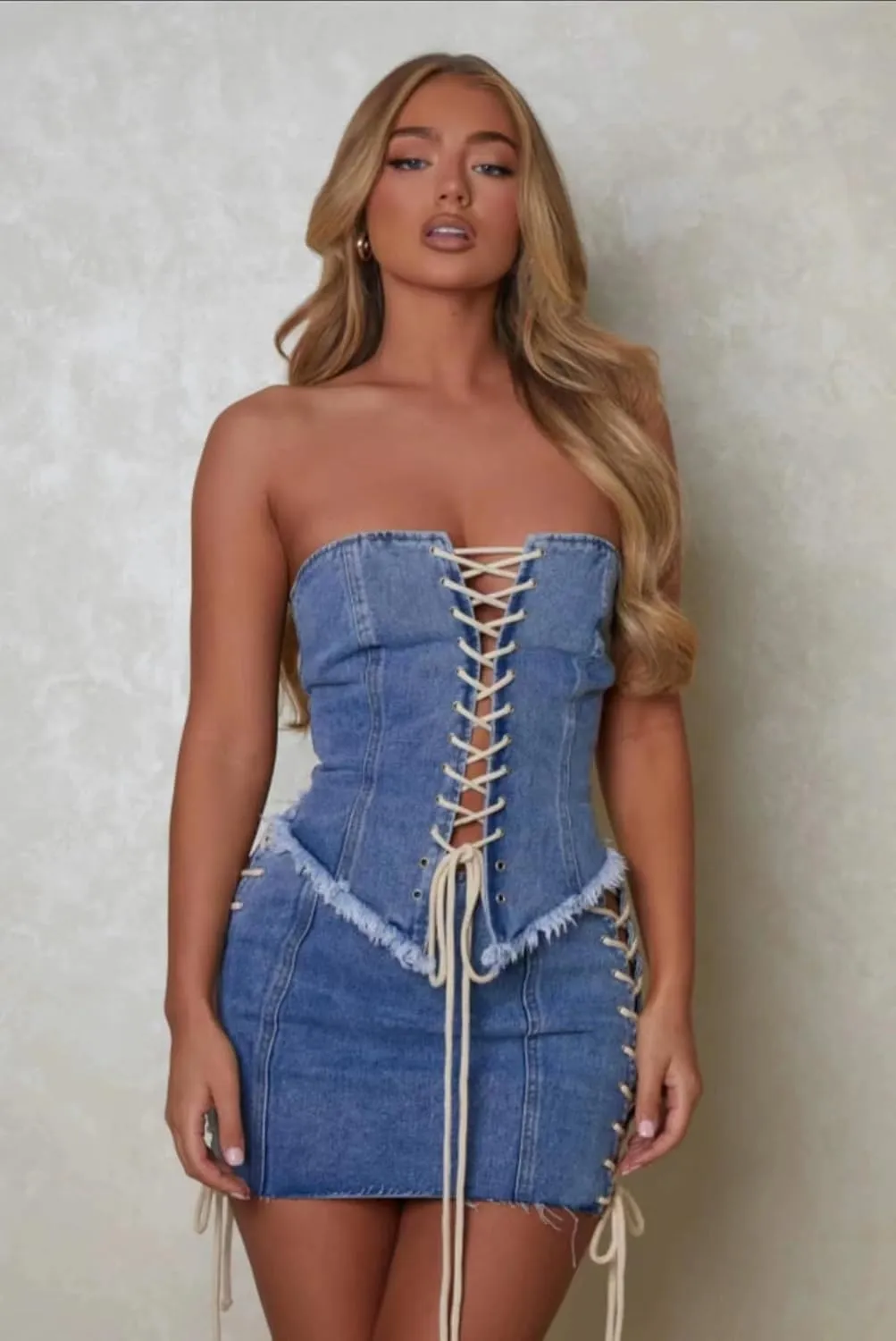 Kvor Women Vest Chic Shoulder Lady Corset Tube Top Sexy Jeans Camisole Top Denim Crop Top