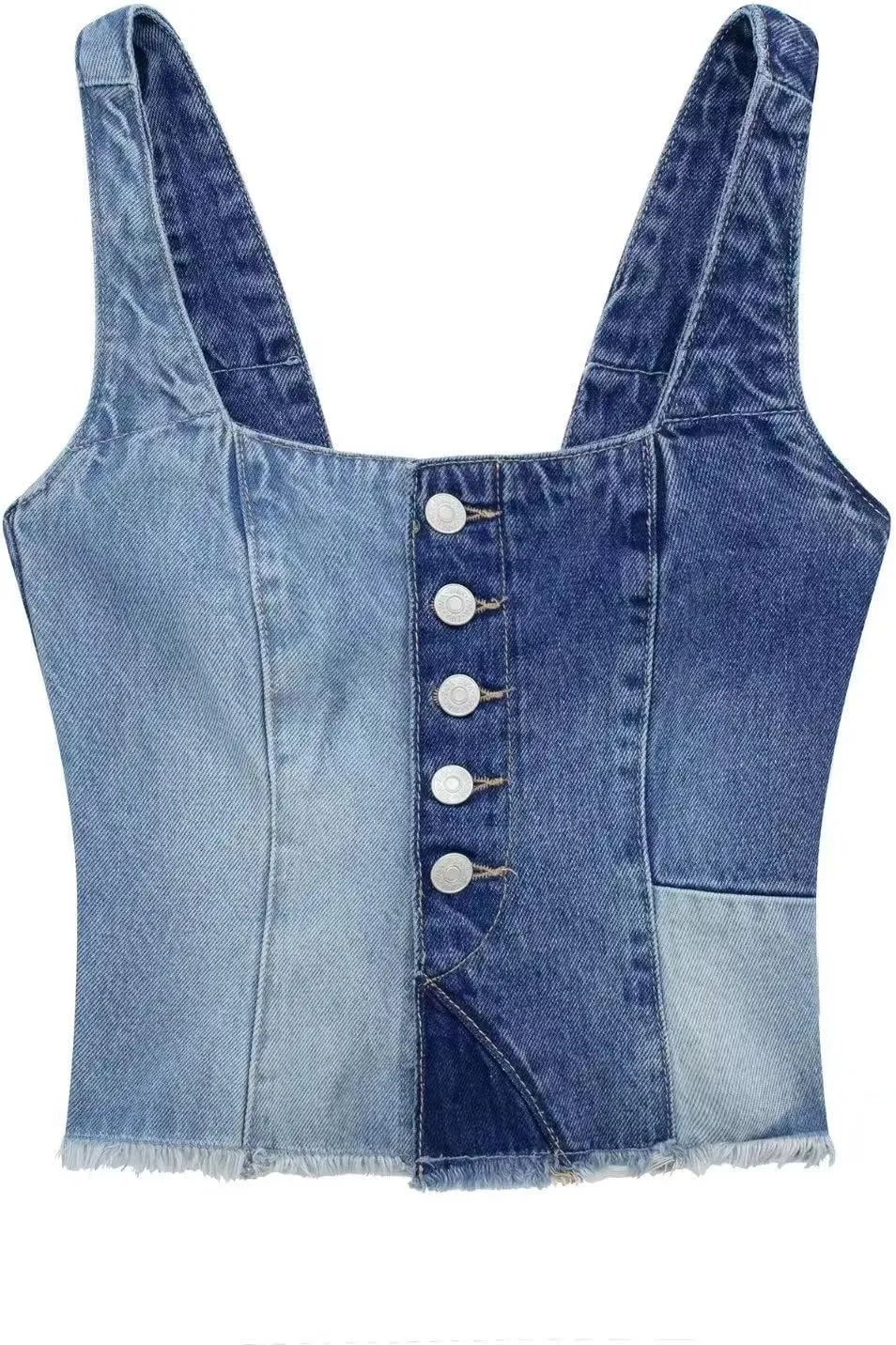 Kvor Women Vest Chic Shoulder Lady Corset Tube Top Sexy Jeans Camisole Top Denim Top