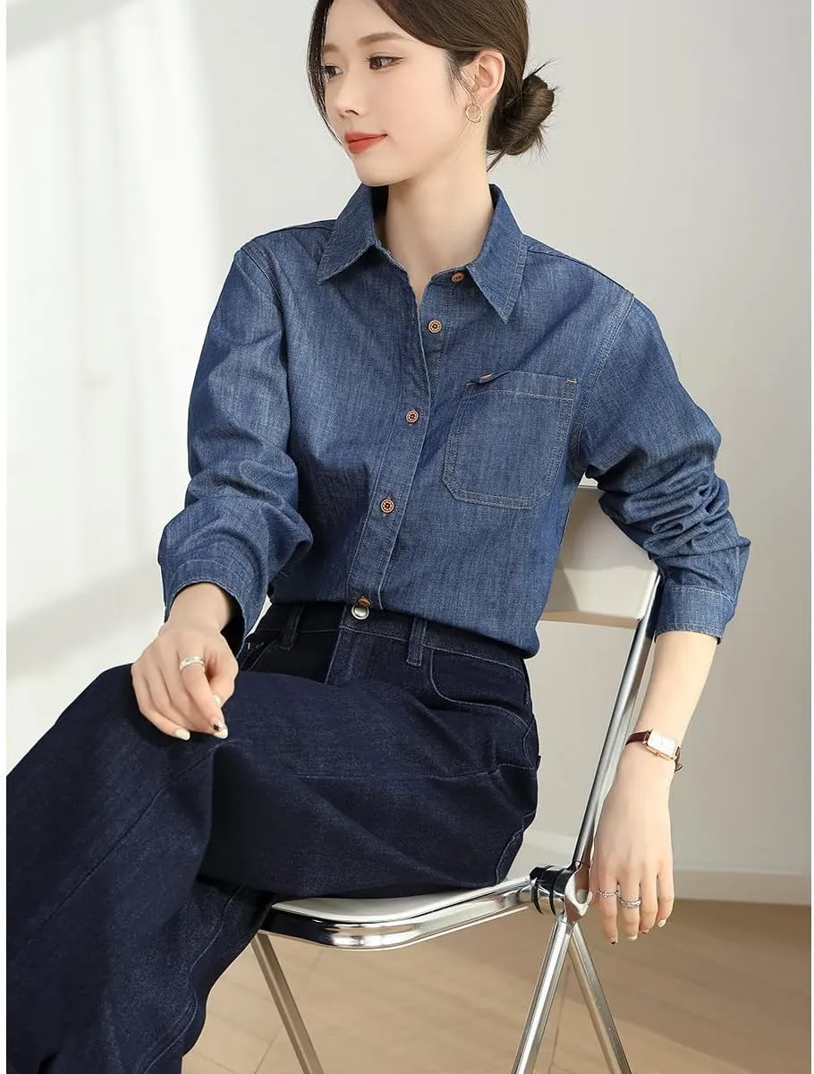 Ladies' Retro Outerwear Casual Loose Denim Jacket