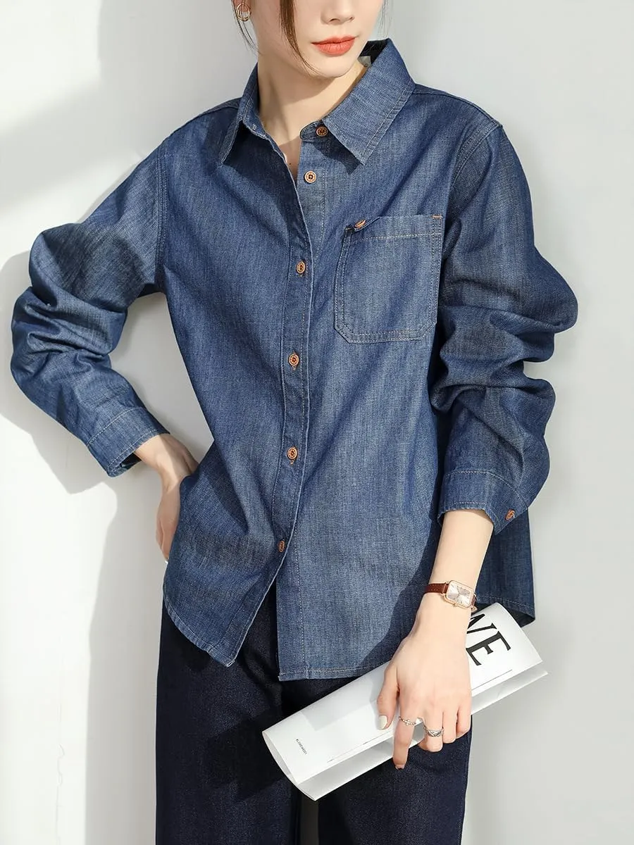 Ladies' Retro Outerwear Casual Loose Denim Jacket