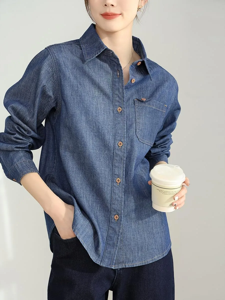 Ladies' Retro Outerwear Casual Loose Denim Jacket