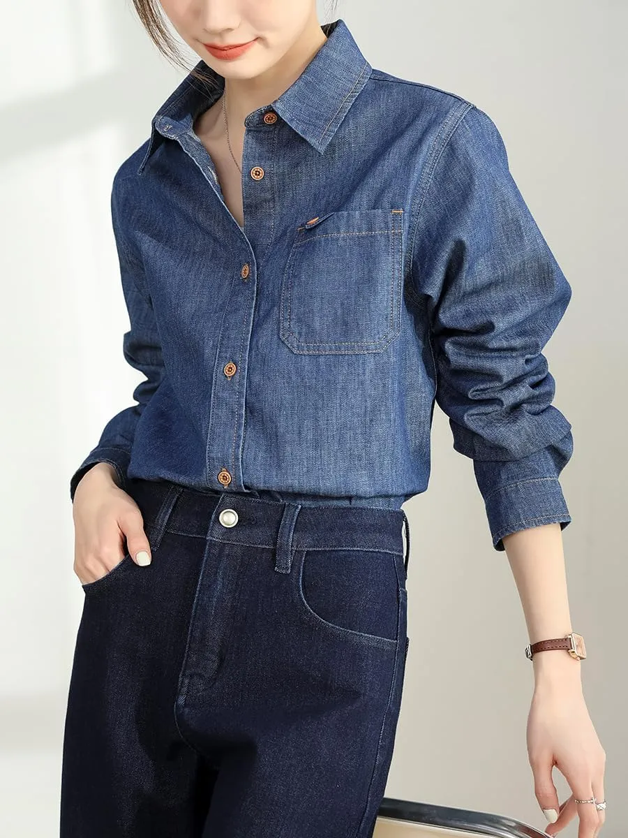 Ladies' Retro Outerwear Casual Loose Denim Jacket