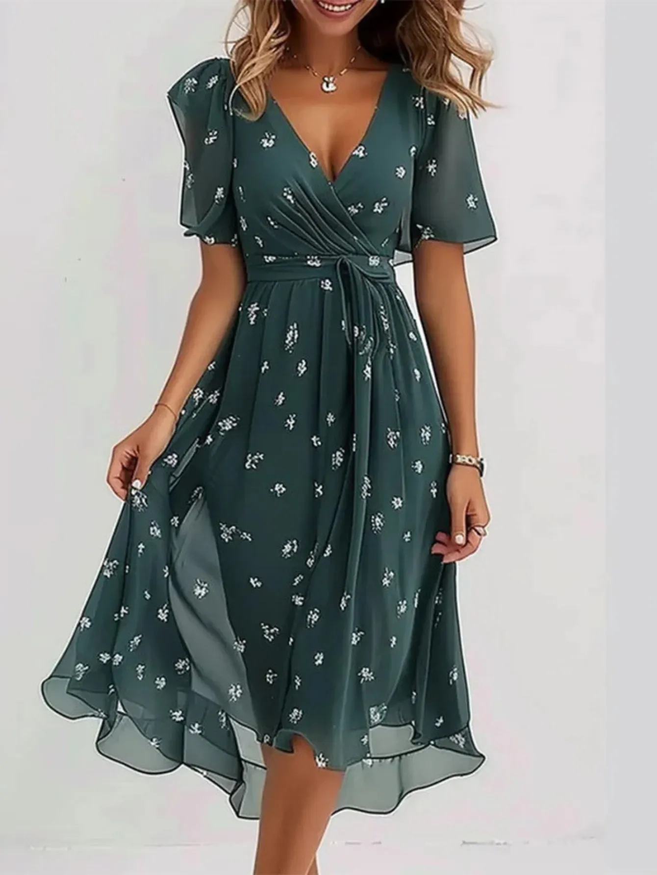LAVINA  Vibrant Boho Midi Dress