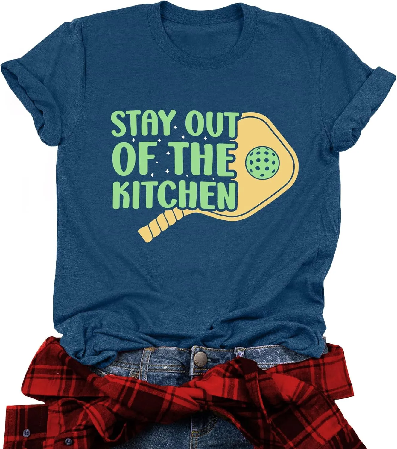 LAZYCHILD Pickleball Shirts Women Heartbeat Graphic T-Shirt for Pickleball Lover Gift Shirt