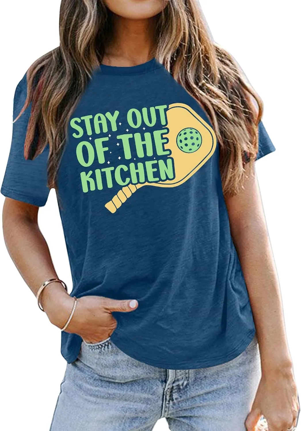 LAZYCHILD Pickleball Shirts Women Heartbeat Graphic T-Shirt for Pickleball Lover Gift Shirt