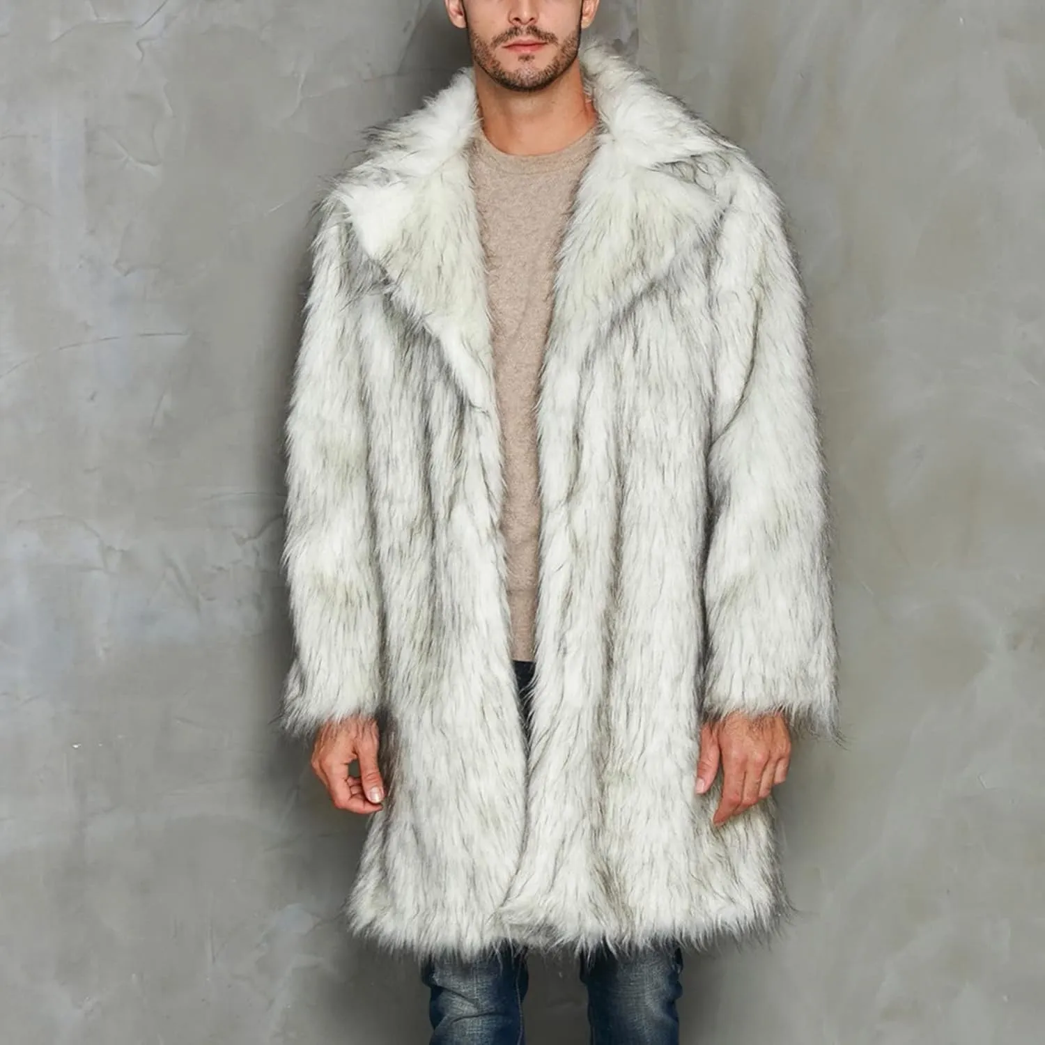 LCMTWX Men's Thicken Warm Winter Coat Stand Collar Knitted Splice Sweater Coat Casual Cardigan Stylish Outwear Winter