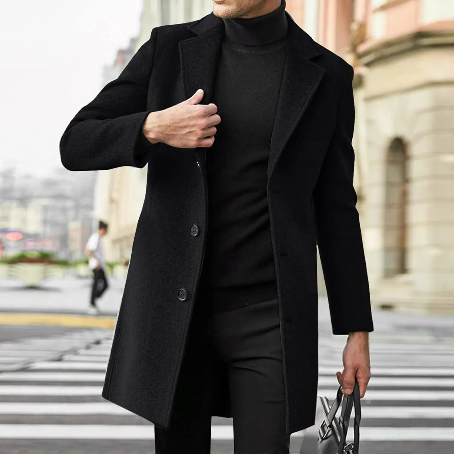 LCMTWX Men's Winter Thickened Warm Coats Leisure Plus Size Hat Zip Pocket Cotton-Padded Warm Soft Hooded Jacket Coats
