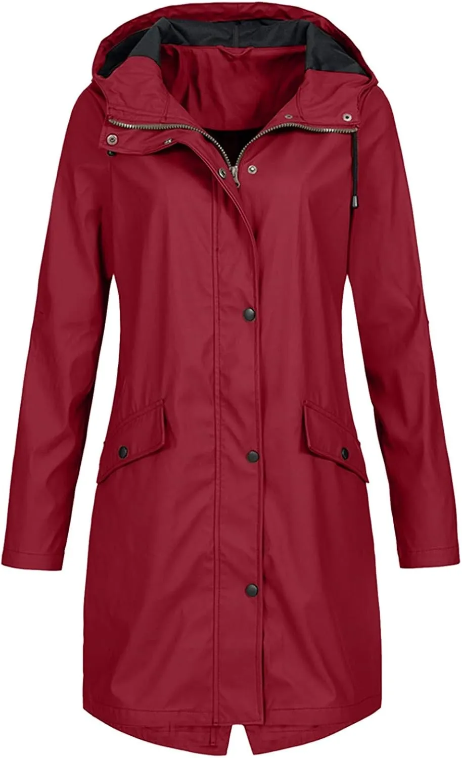 LCMTWX Women Oversized Fleece Lined Raincoat Casual Winter Slim Women's Coat Outdoor Warm Rain Jacket Rain Jacket Womens