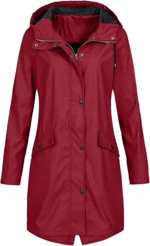 LCMTWX Women Oversized Fleece Lined Raincoat Casual Winter Slim Women's Coat Outdoor Warm Rain Jacket Rain Jacket Womens