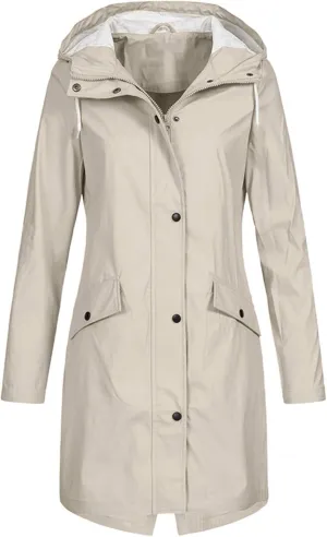LCMTWX Women Oversized Fleece Lined Raincoat Casual Winter Slim Women's Coat Outdoor Warm Rain Jacket Rain Jacket Womens