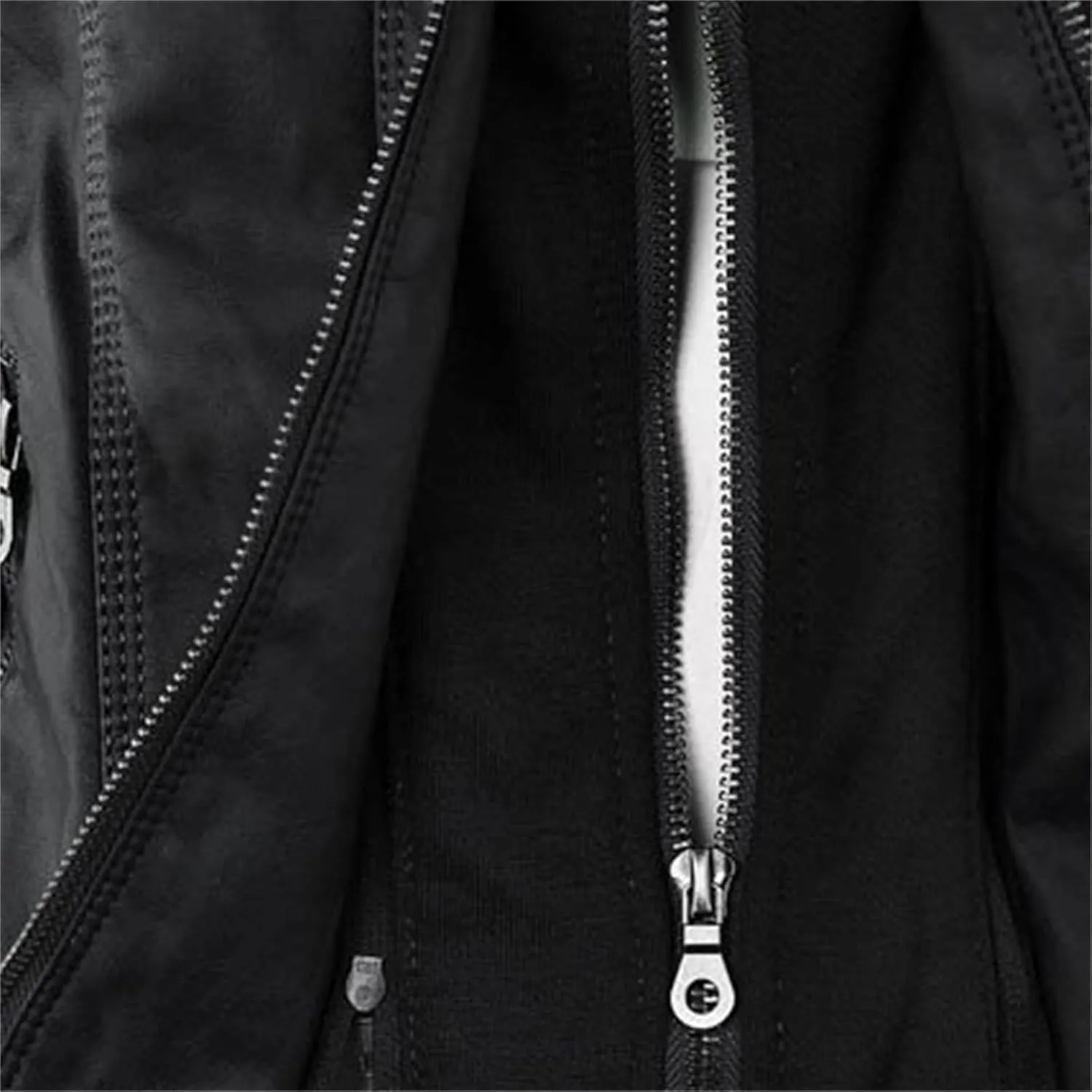 LCMTWX Womens Black Leather Jacket Tops Suit Collar Belt Stand Zip Motorcycle Coat Women's Coat Women'S Jackets Jacket