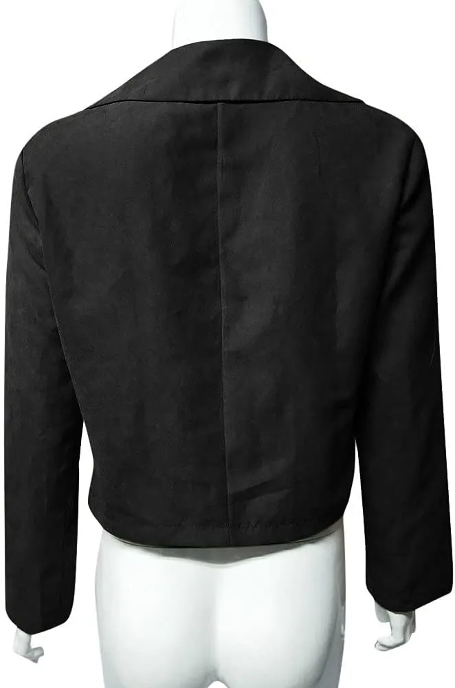 LCMTWX Womens Faux Leather Long Sleeve Jackets Collar Long Sleeve Outwear Cool Slim Jacket Coat for Plus Size Moto Biker