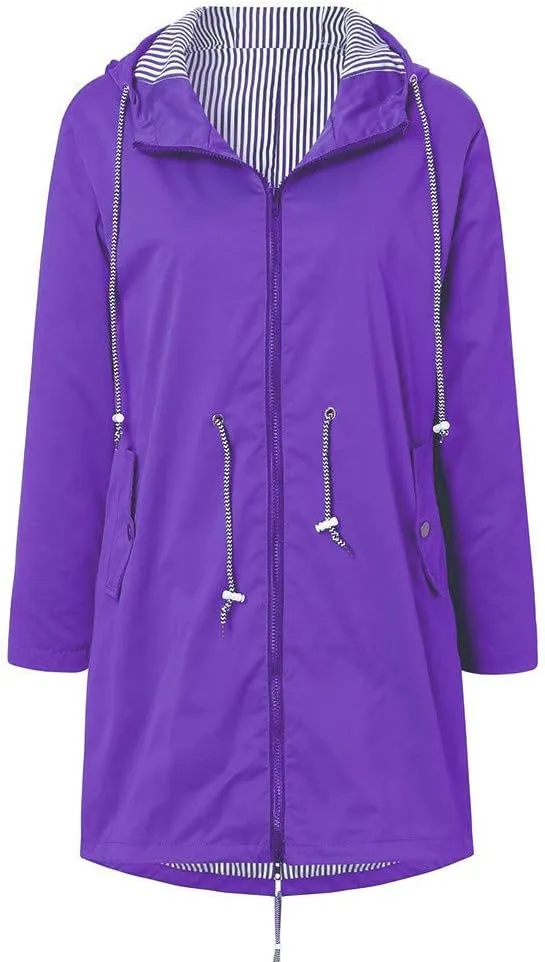 LCMTWX Womens rain coat winter Waterproof Windproof Outdoor Coat Plus Women's Coat Windbreaker Trench Coat Rain Jacket