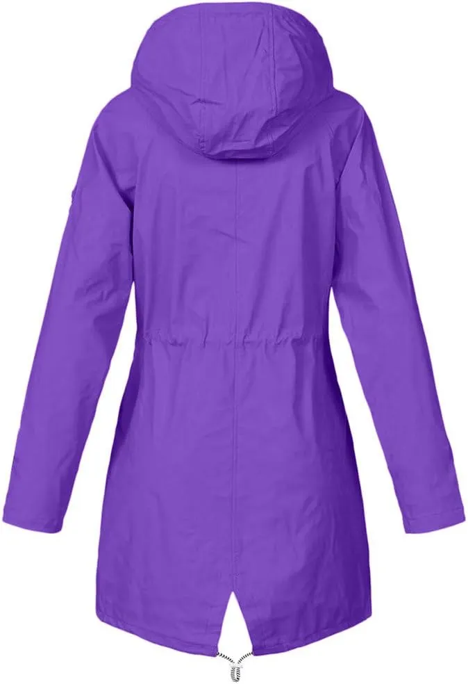LCMTWX Womens rain coat winter Waterproof Windproof Outdoor Coat Plus Women's Coat Windbreaker Trench Coat Rain Jacket