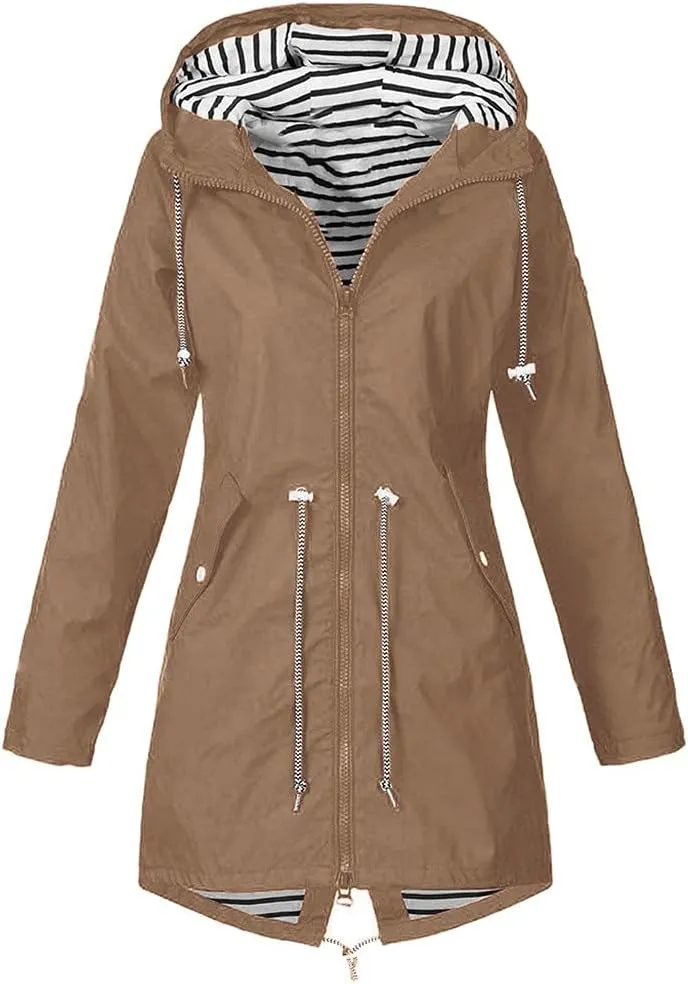 LCMTWX Womens rain coat winter Waterproof Women's Windproof Overcoat Outdoor Women's Coat Waterproof Lightweight Outdoor