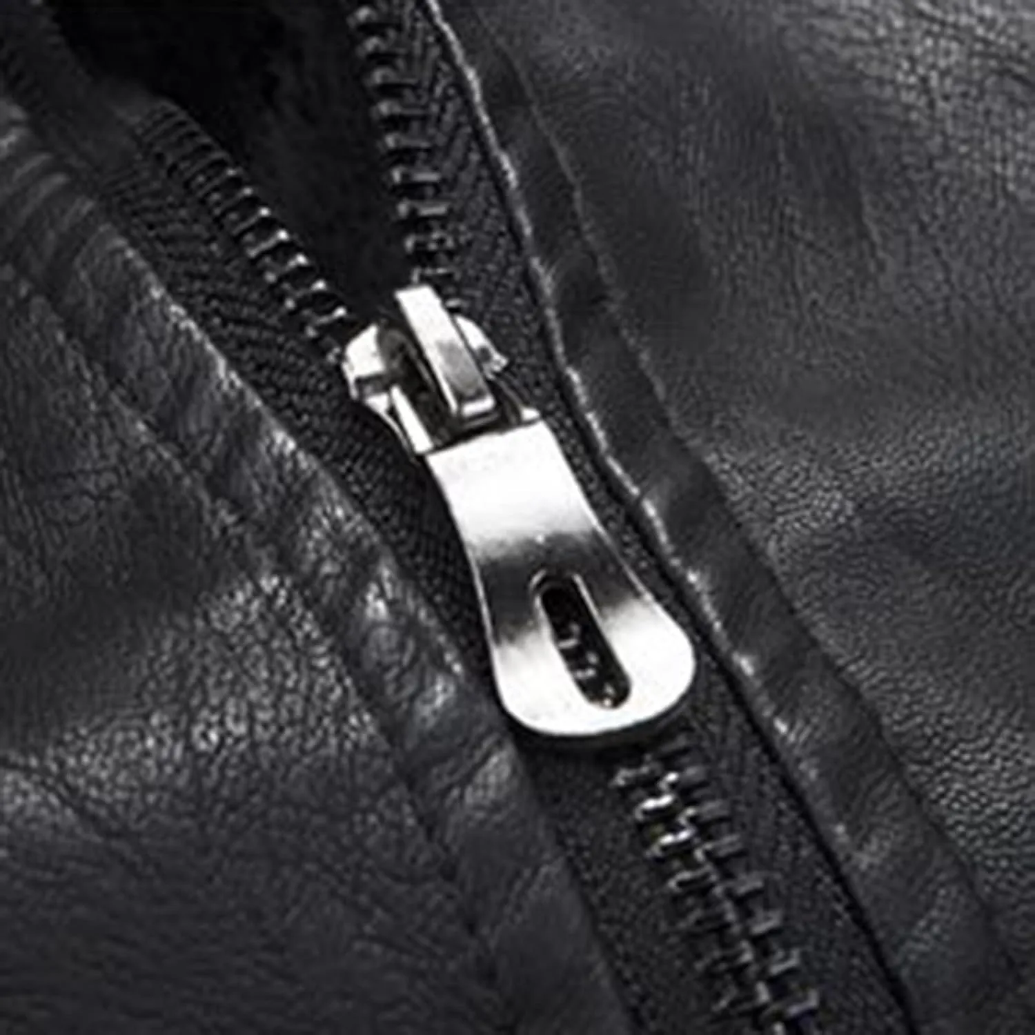 Leather Motorcycle Jacket Casual Solid Color Zipper Pocket Leather Jacket Coat Mens Winter Jackets Textile
