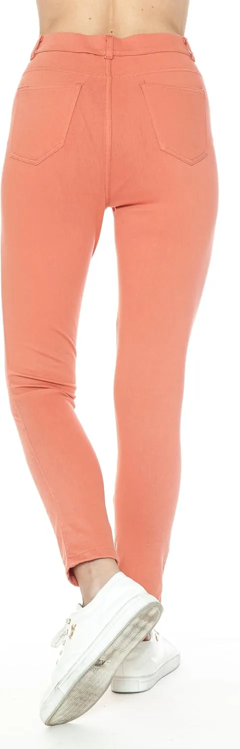 Leggings Depot Women's Stretch Pull-on Skinny Denim Look Jean Leggings (Available in Plus Size)