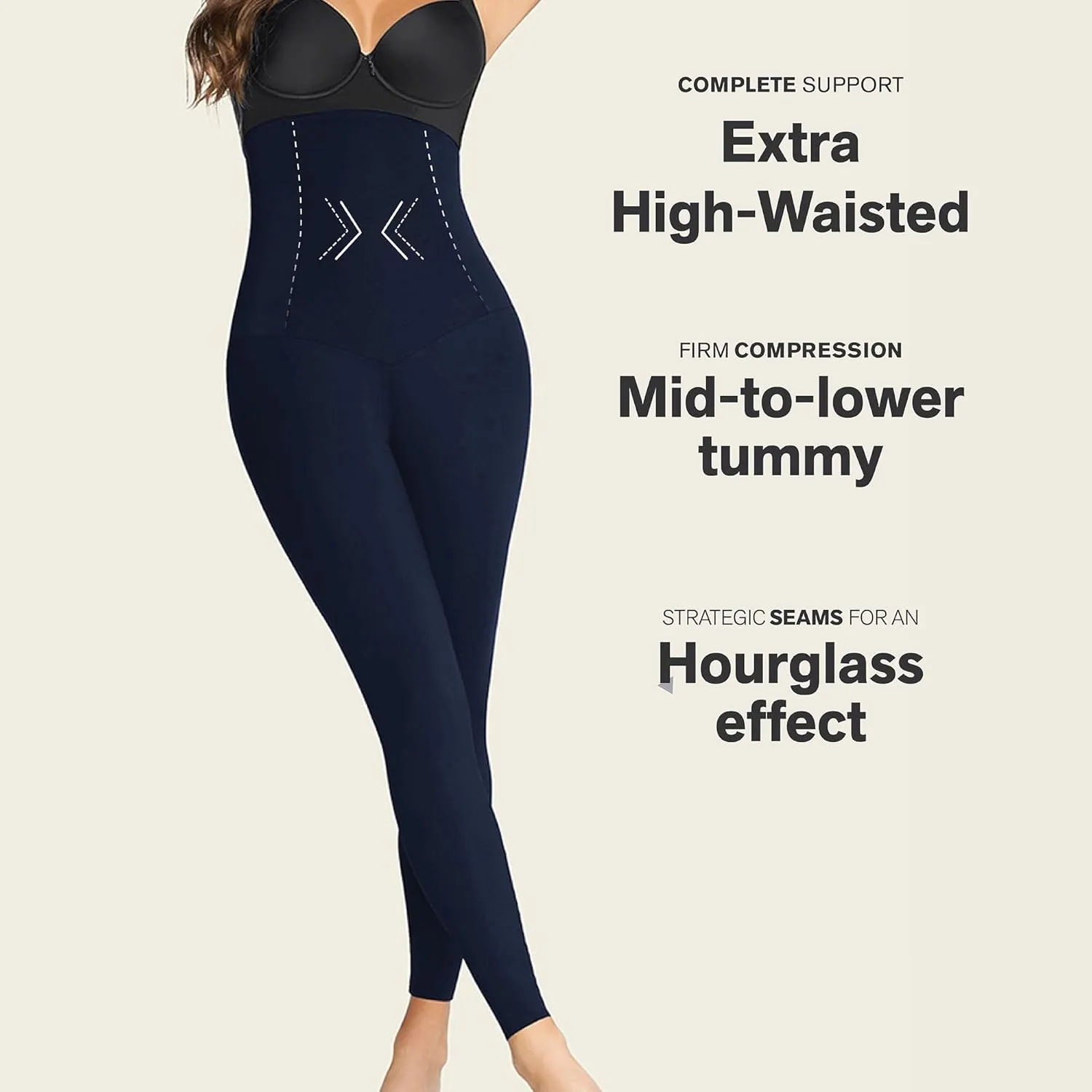 Leonisa High Waisted Compression Leggings for Women  Shapewear Gym Leggings