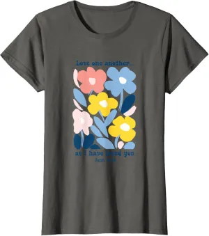Love One Another As I Have Loved You Boho Pastel Floral T-Shirt