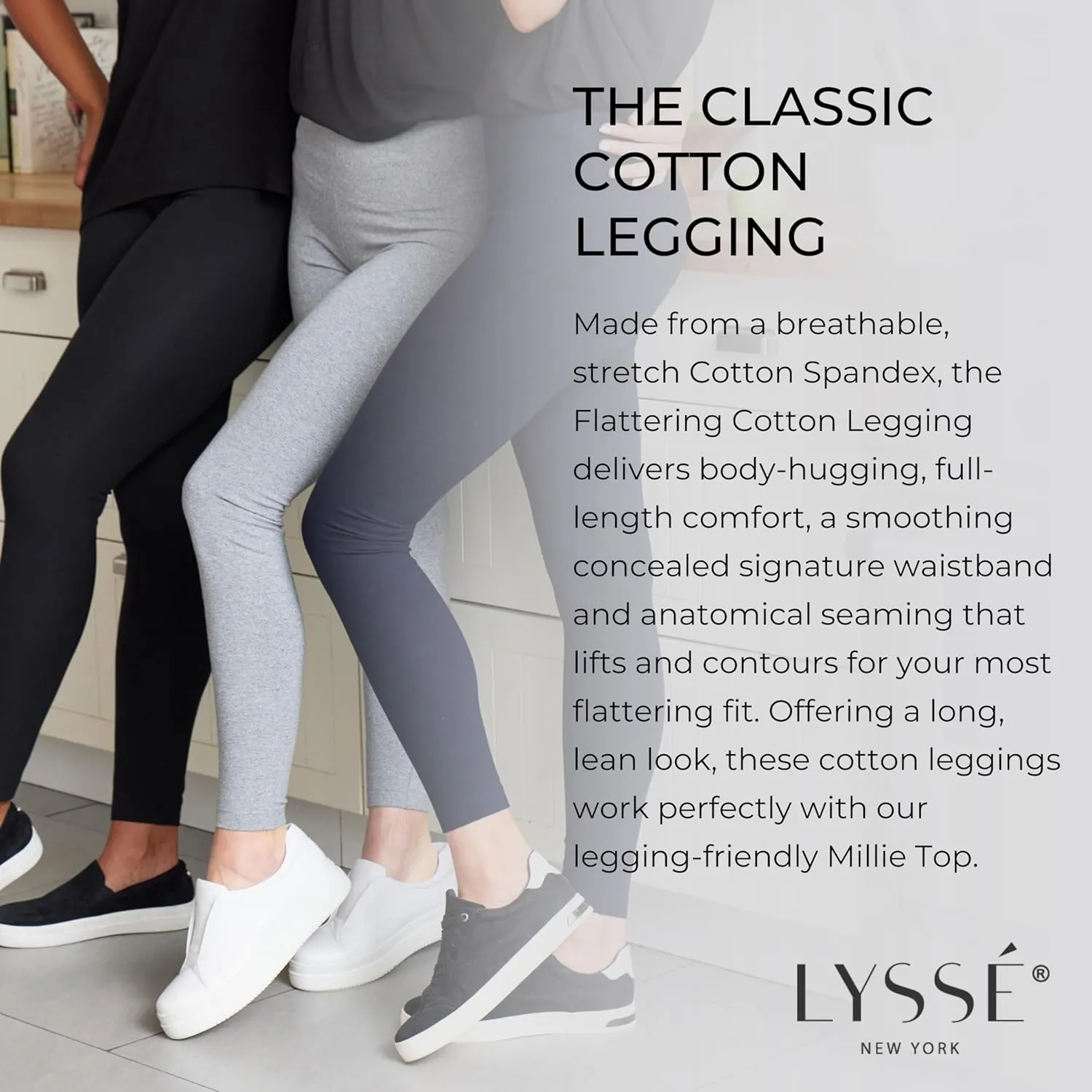 Lyss Cotton Leggings  Soft Cotton Leggings for Women with Breathable Cotton Spandex