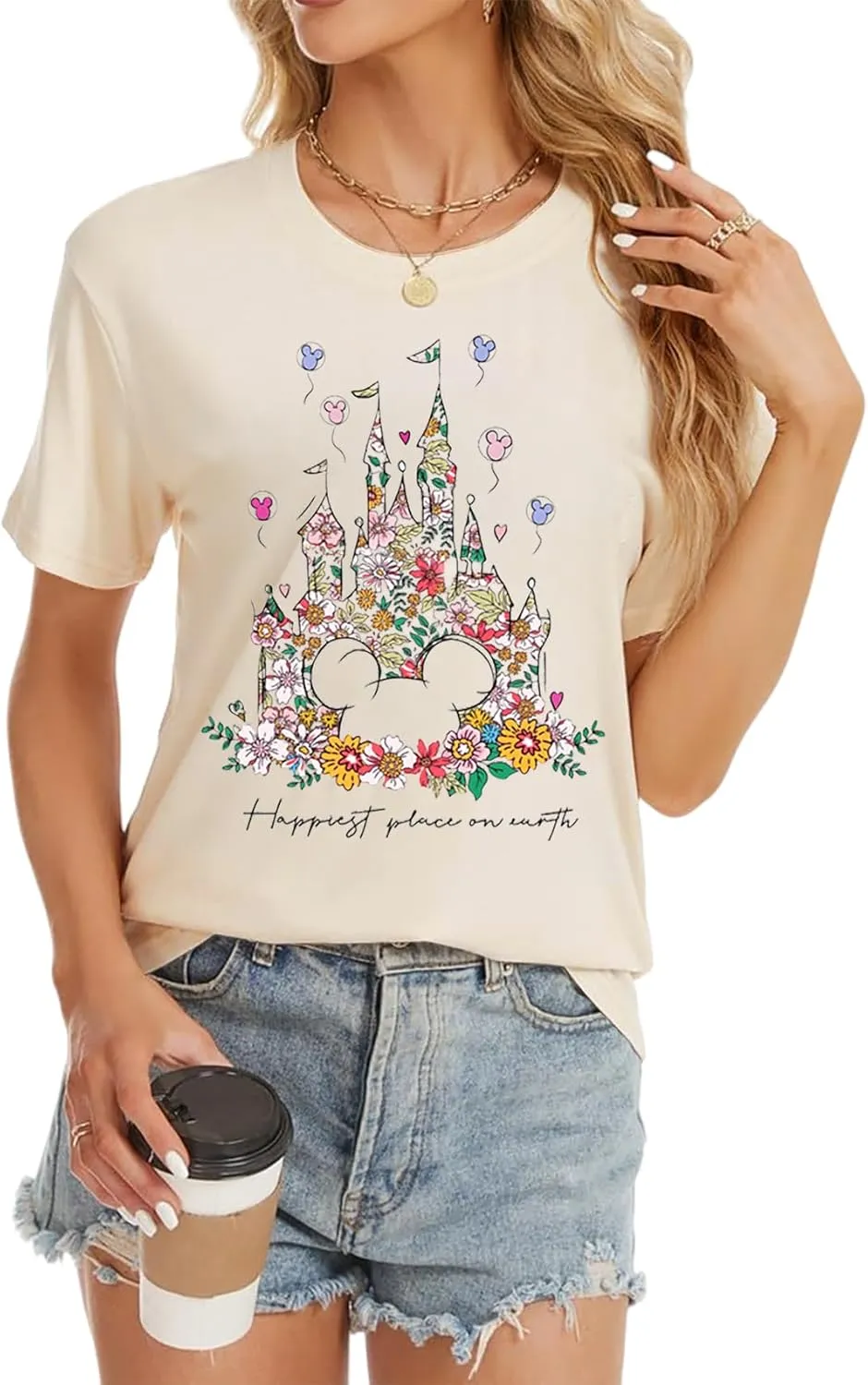 Magical Shirt for Women Castle Graphic Tee Magic Kingdom T Shirt Cute Holiday Vacation Shirt Short Sleeve Casual Tops