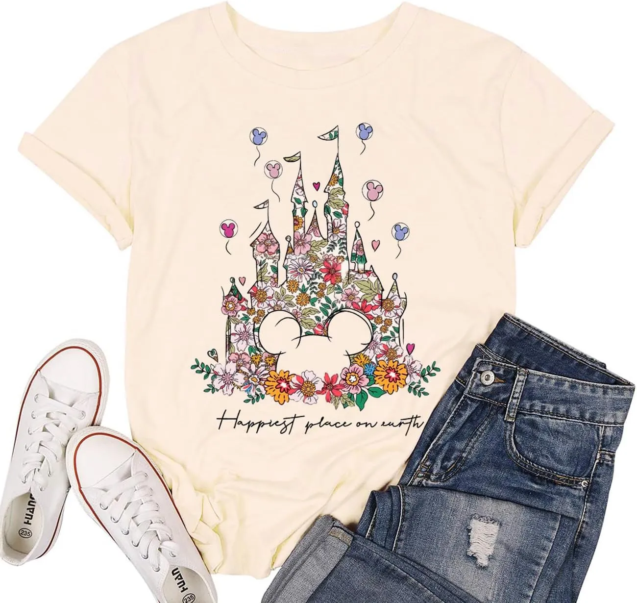 Magical Shirt for Women Castle Graphic Tee Magic Kingdom T Shirt Cute Holiday Vacation Shirt Short Sleeve Casual Tops