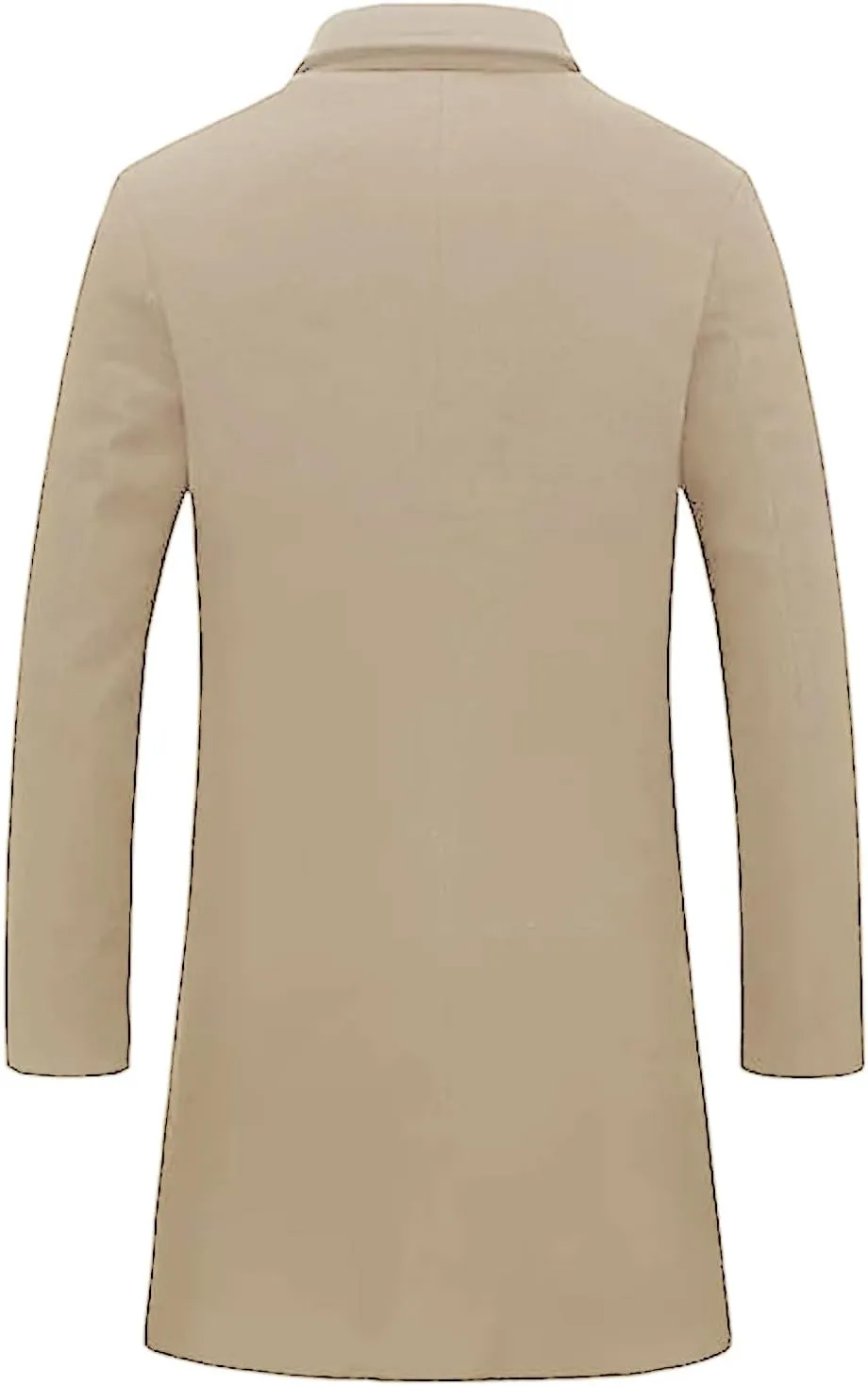 Men Trench Coat Fall Winter Single Breasted Pea Jacket Overcoat Vintage Graphic Wool Blend Formal Coats Warm Soft Tops