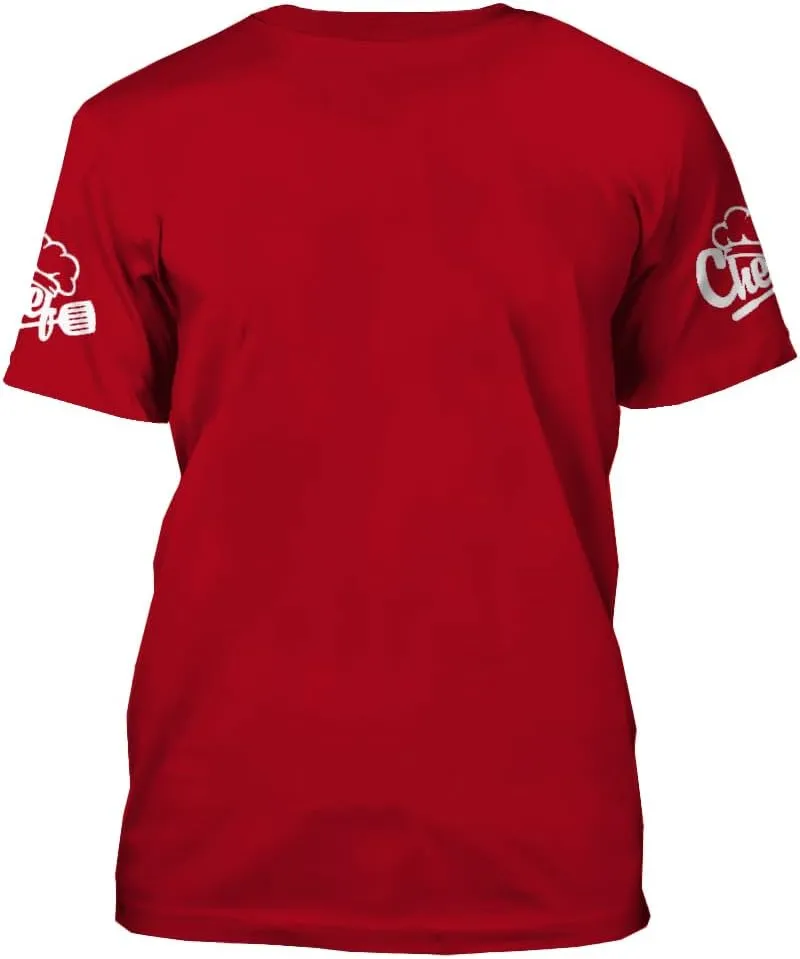 Mens 3D Print Chef T-Shirt Short Sleeve Chef Coat Chef Jacket Pattern Quick Dry Cook Shirt BBQ Shirt