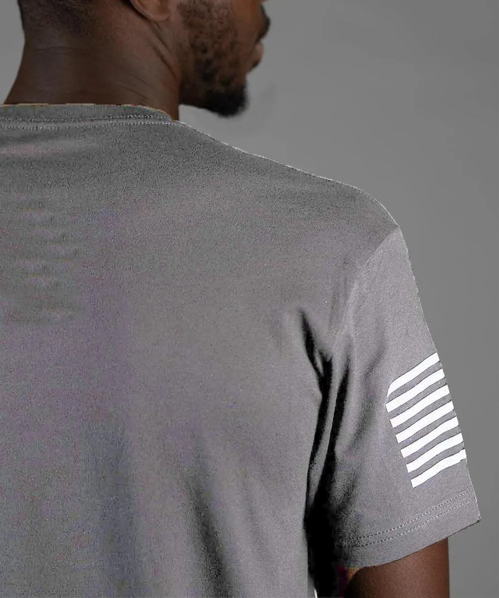 Men's American Flag Short Long Sleeve T-Shirt