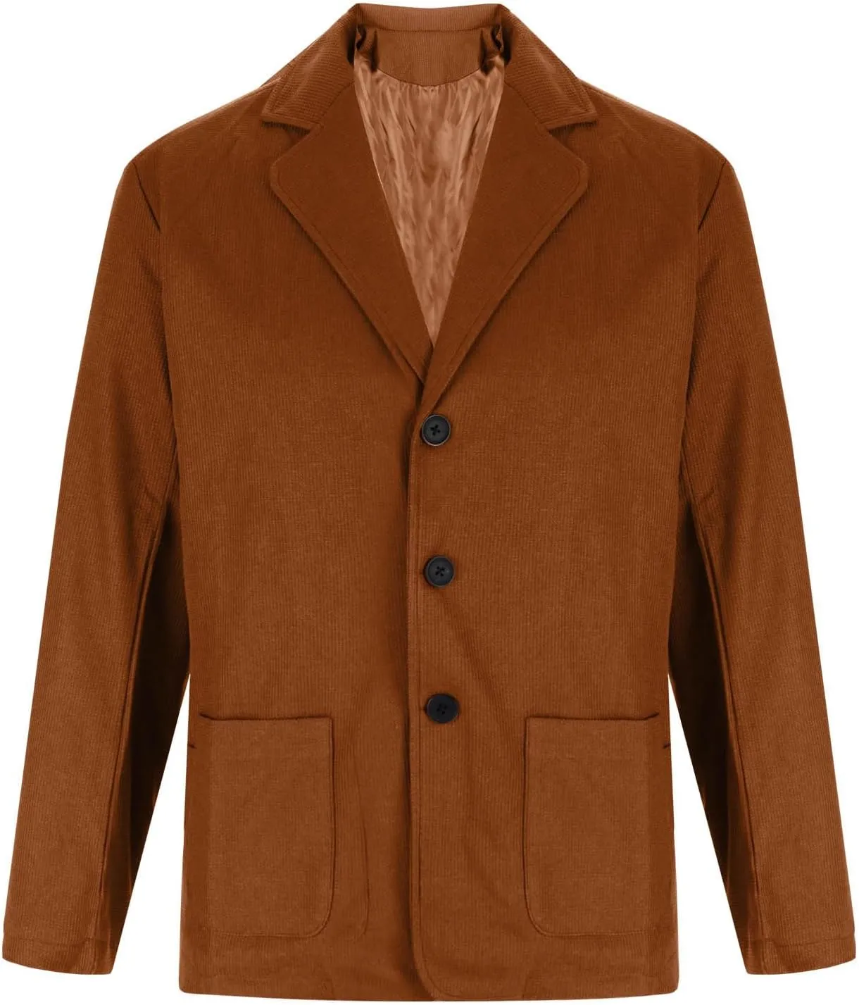 Mens Blazer Vintage Waffle Knit Jacket Formal Classic Button Down Lapel Collar Work Business Dress Suit Jacket Coat