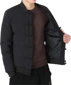 Men's Cotton Padded Coat - Button-Up Thickened Tang Suit Chinese Style Baseball Winter Cotton Padded Jacket