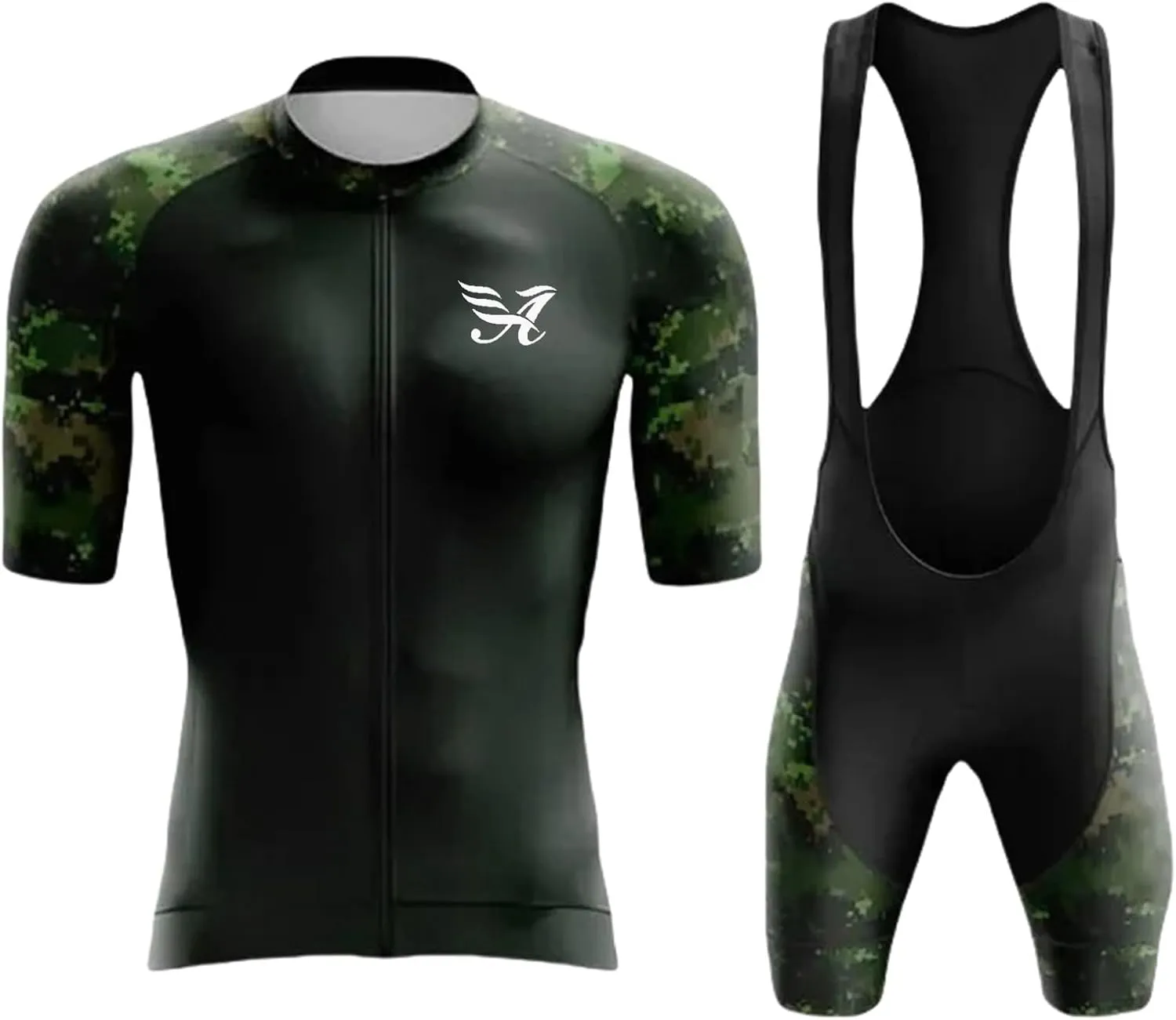 Men's Cycling Apparel, Cycle Jersey Mens Short Sleeve Set Breathable Quick Dry Bike Shirt bib Shorts Cycling Suits