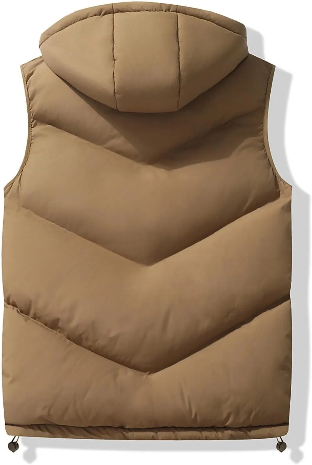 Men's Down Puffer Vest Hooded Sleeveless Jacket Zip Up Cotton Padded Waistcoat Coats with Pockets