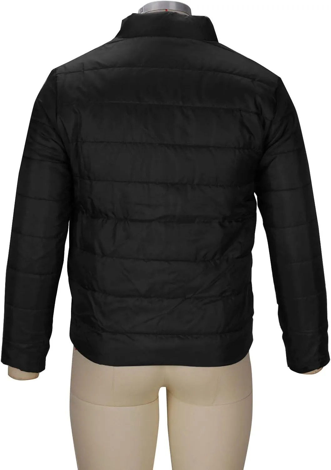 Mens Down Winter Coats Warm Puffer Jacket Stand Collar Cotton Padded Waterproof Outerwear with Zipper Pockets