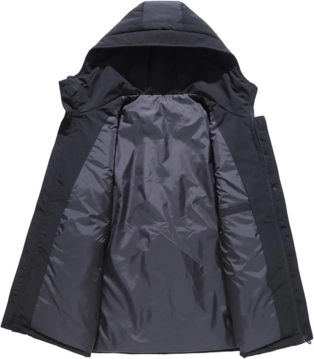 Mens Duck Puffer Jacket Hooded Padded Jacket Work Jacket Winter Insulated Down Jacket Thicken Outdoor Cotton Coat
