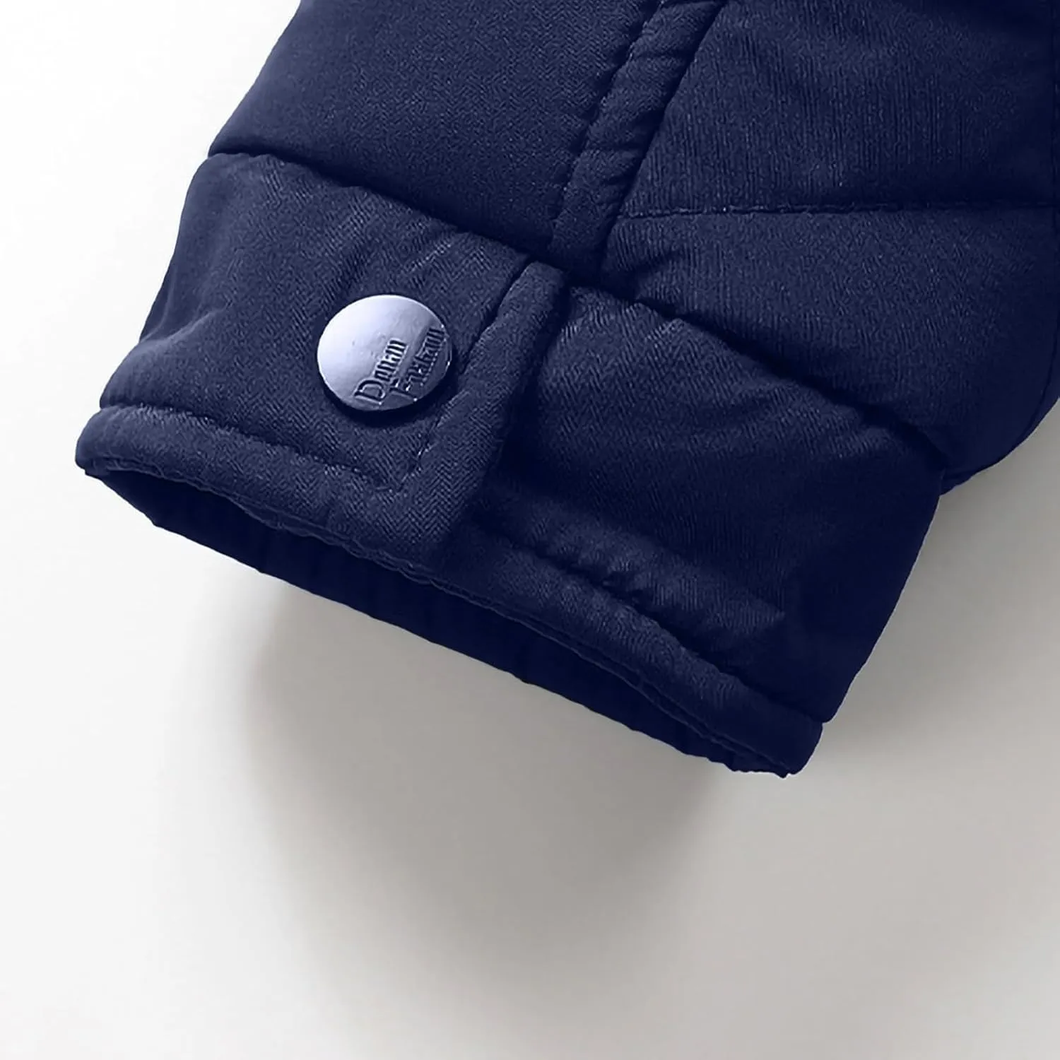 Men's Fleece Lined Hooded Puffer Jacket Packable Winter Down Coat Cotton Padded Warm Jackets with Zipper Pockets