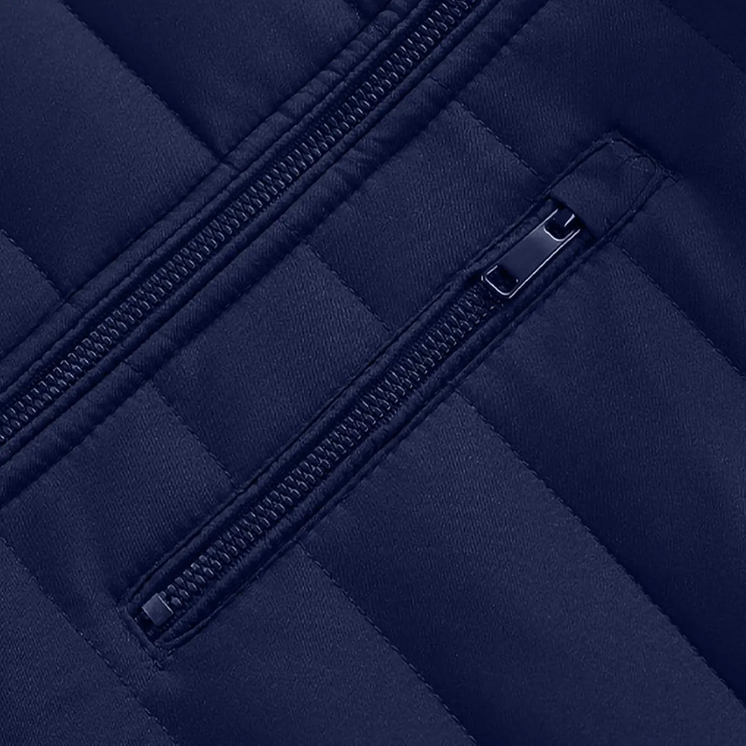 Men's Fleece Lined Hooded Puffer Jacket Packable Winter Down Coat Cotton Padded Warm Jackets with Zipper Pockets