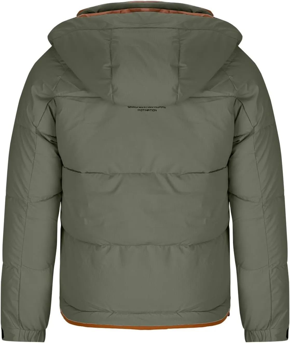 Mens Hooded Puffer Jacket Waterproof Down Coats Winter Warm Cotton Padded Bubble Coat with Flap Pockets
