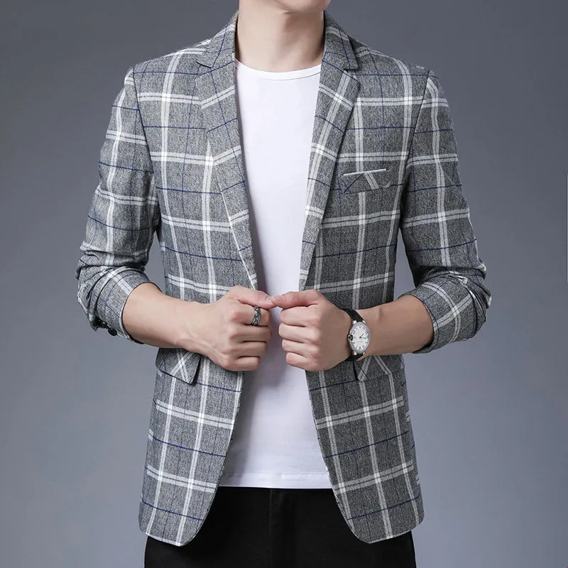 Men's Korean Style Casual Slim-fit Knitted Blazer Jacket