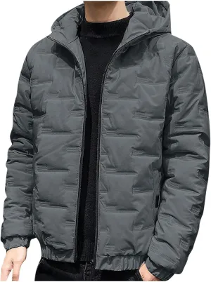 Mens Lightweight Packable Puffer Jacket Winter Insulated Puffy Coat Water Repellent Warm Quilted Jackets Travel