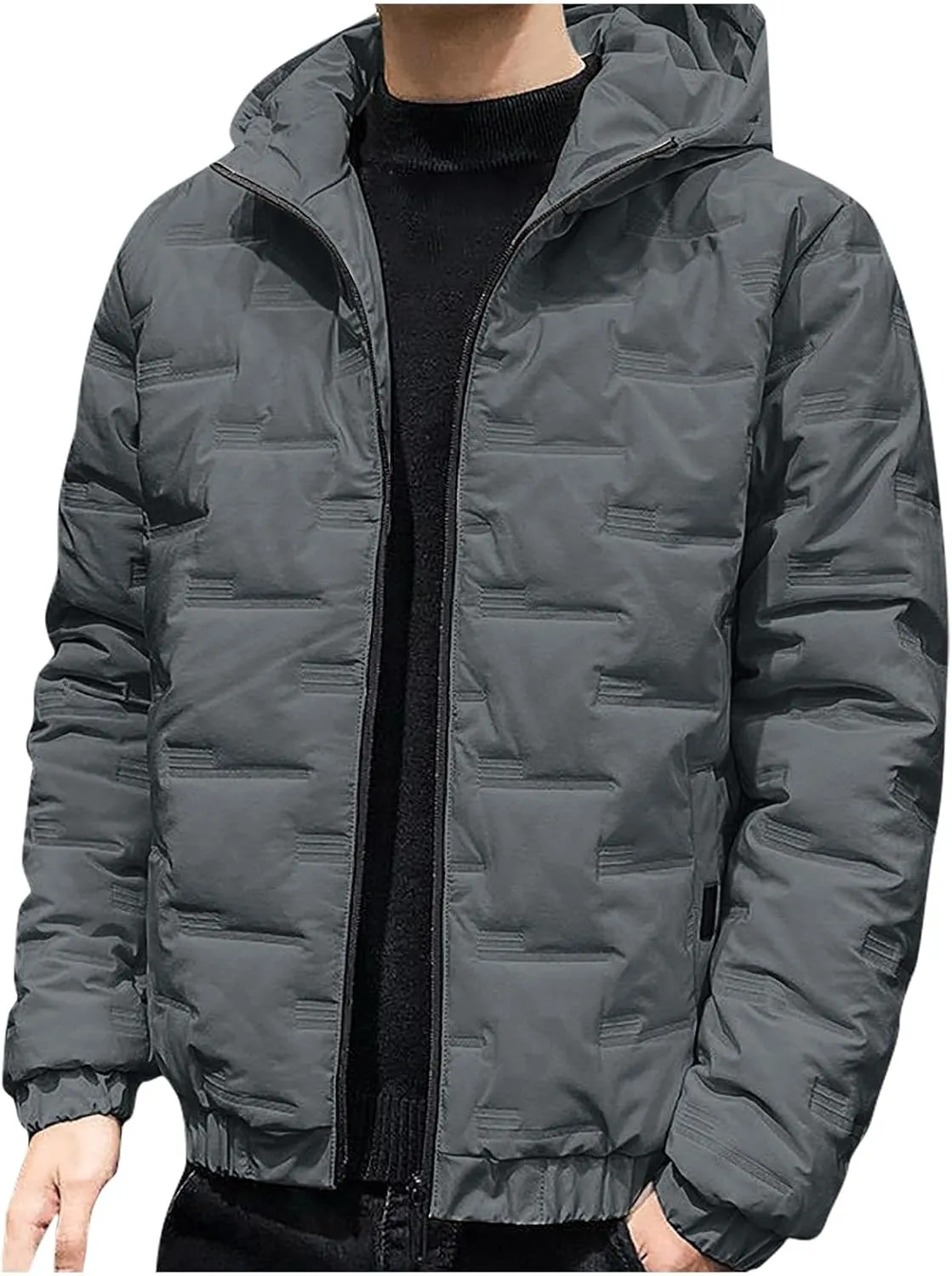 Mens Lightweight Packable Puffer Jacket Winter Insulated Puffy Coat Water Repellent Warm Quilted Jackets Travel