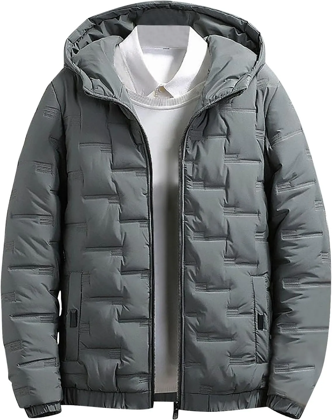 Mens Lightweight Packable Puffer Jacket Winter Insulated Puffy Coat Water Repellent Warm Quilted Jackets Travel