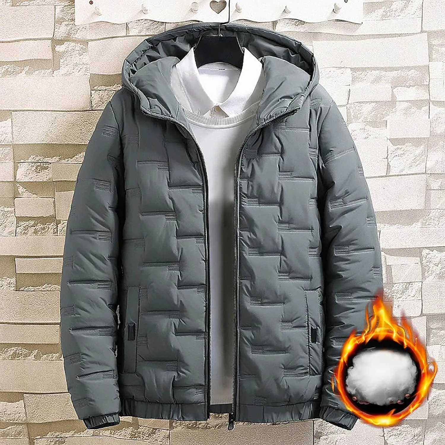 Mens Lightweight Packable Puffer Jacket Winter Insulated Puffy Coat Water Repellent Warm Quilted Jackets Travel