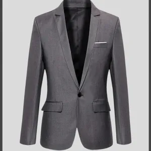 Men's Luxurious Slim Fit One-Button Suit Jacket | Ideal for All Seasons