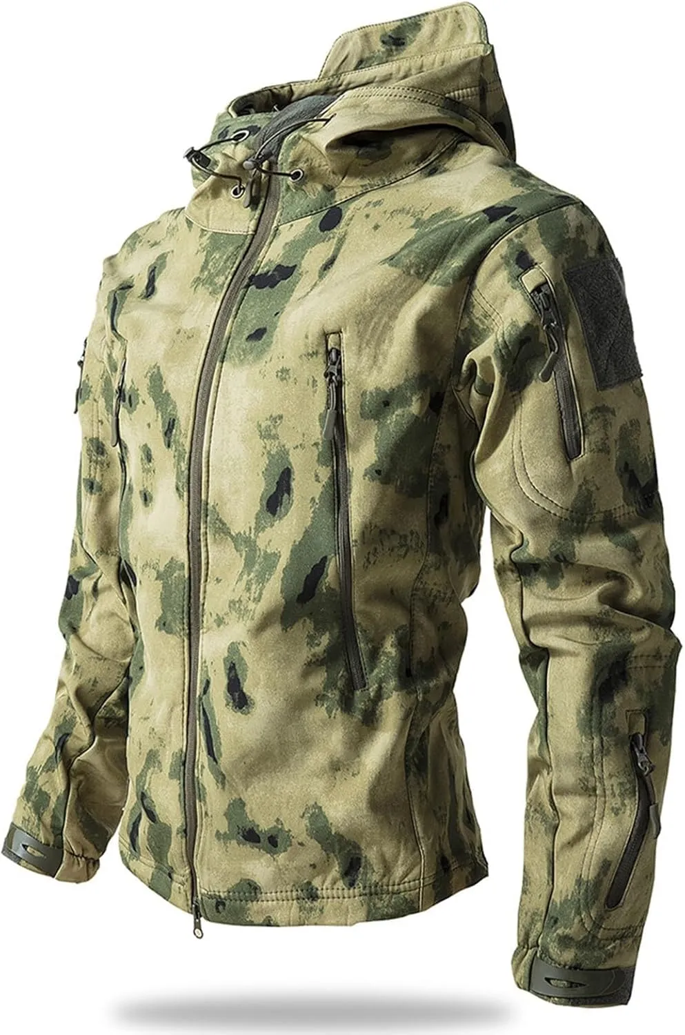 Men's Military Tactical Jackets Camo Hooded Softshell Jacket Outdoor Hunting Hiking Coat Winter Waterproof Windbreaker