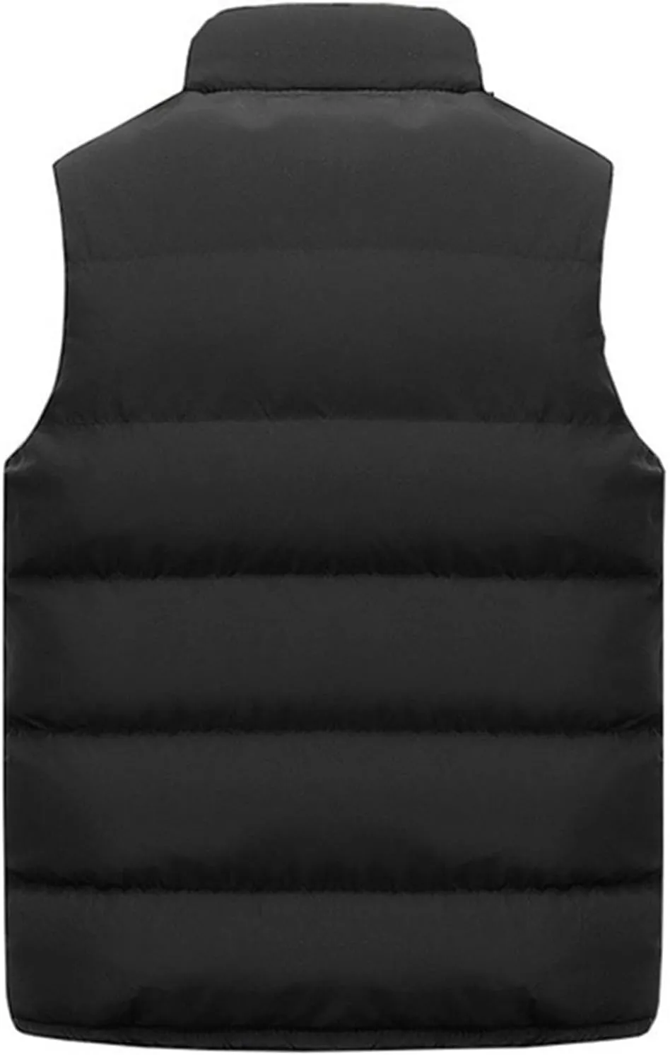 Men's Outdoor Casual Stand Collar Vest Quilted Jacket Thickened Vest Warm Padded Coat Sleeveless Cotton Vest